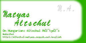 matyas altschul business card